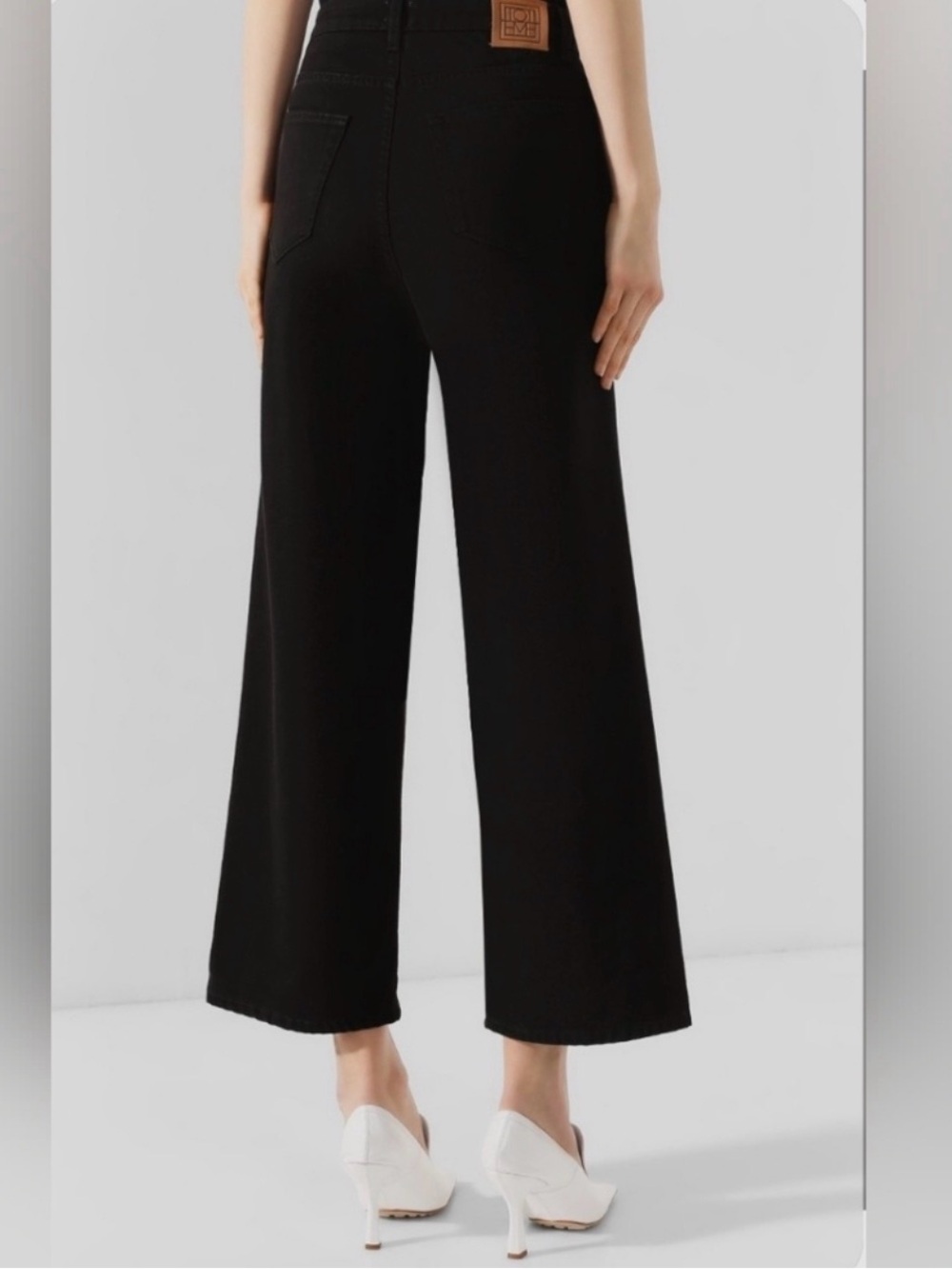 Toteme Black wide leg Jeans with Rivet Detail